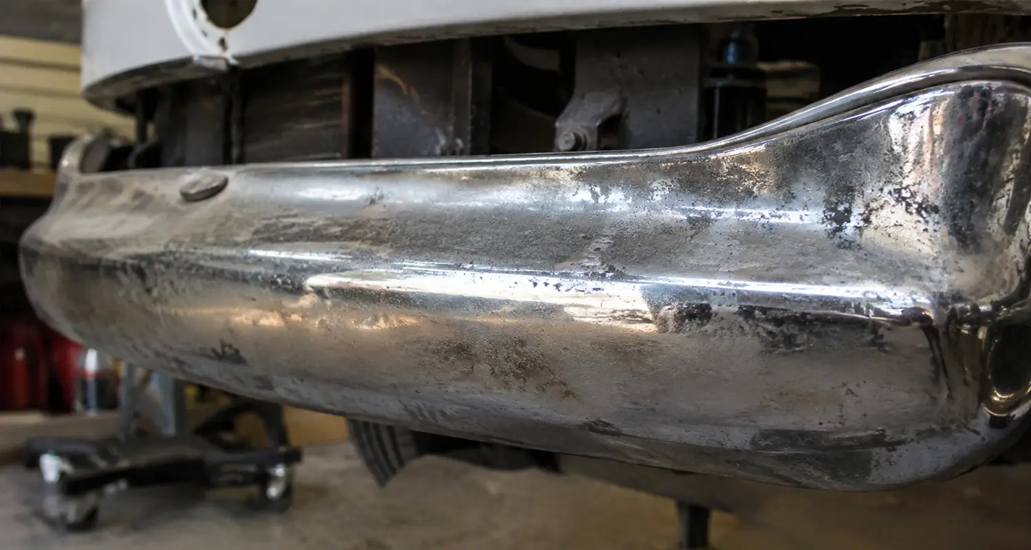 Chrome component before restoration